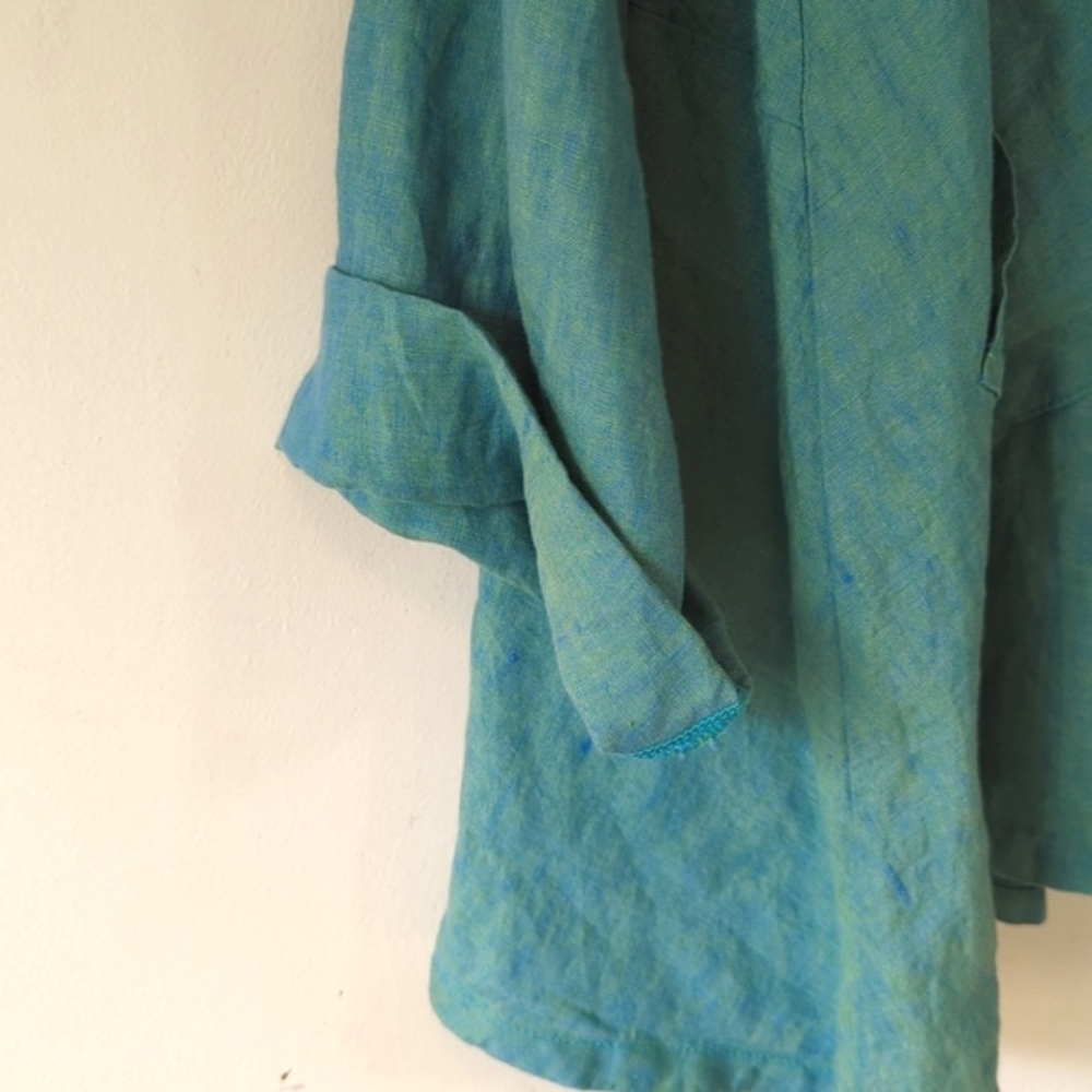 Bryn Walker Sea Green Linen Blazer M - Picture 8 of 14